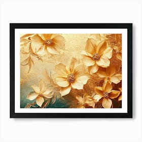 Golden Flowers 2 Art Print