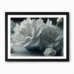 White Peonies Art Print