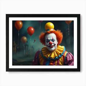 Clown With Balloons Art Print