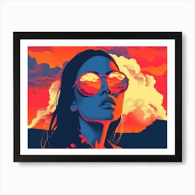 Girl In Sunglasses Art Print