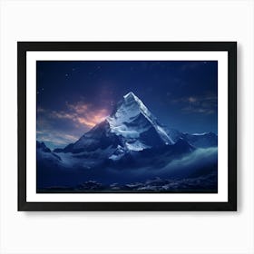 Mountain At Night Art Print