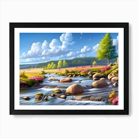 Spring's Vibrant River Art Print