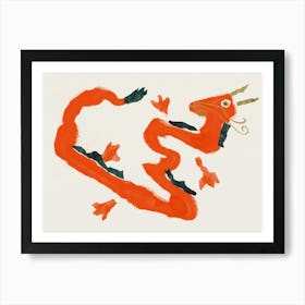 Dragon red Art Print