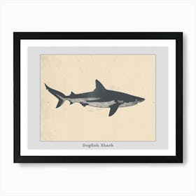 Dogfish Shark Silhouette 4 Poster Art Print