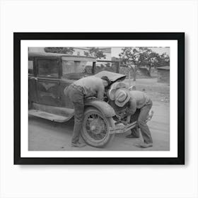 Garage Owner And Farmer Working On A Car, Pie Town, New Mexico, The Young Man Who Owns The Filling Station, Smith Art Print