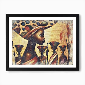 A Nice African Art Illustration With An Impasto Style 11 Art Print