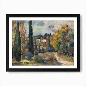 Sunnyside Charm Painting Inspired By Paul Cezanne Art Print