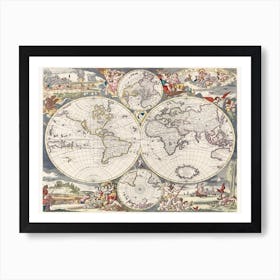 Nova Totius Terrarum Orbis Tabula (1660) Art Print