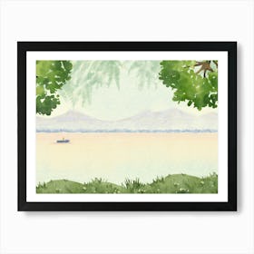 Watercolor Of A Lake 3 Art Print