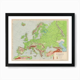 Map Of Europe — retro map, vintage map print Art Print