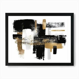 Abstract Black And Gold 6 Art Print