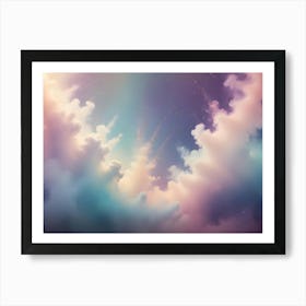 Abstract Image Of A Colorful Sky With White Clouds Art Print