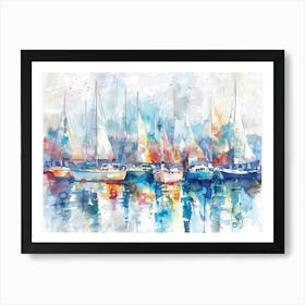 Sailboats Canvas Print 2 Art Print