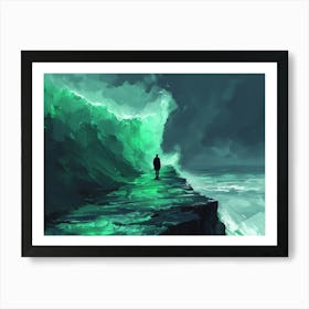 Man Standing On A Cliff 6 Art Print