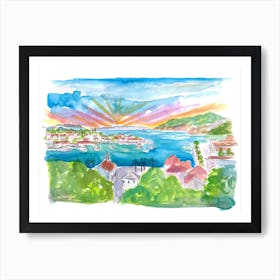 Gustavia St Barthelemy Marina  Art Print