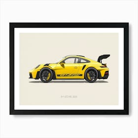 Porsche 911 Gt3 Rs Car Vintage Art Print