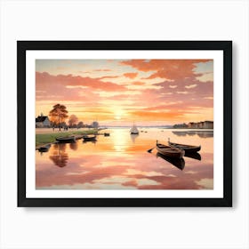 Sunset On The Lake 2 Art Print