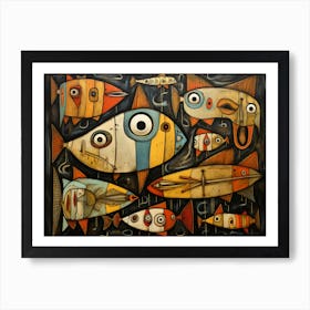 Hunzinator School Of Muskellunge Art Print