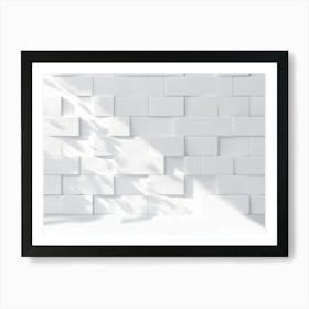 Abstract White Background With Brick Shadow Texture Backdrop Design Art Print