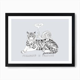 Snail Loves Tiger Art Print