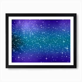 Turquoise Glow Shining Star Background Art Print
