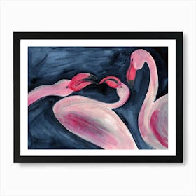 Flamingos Art Print