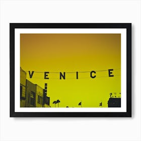 Venice Beach Sign, California Art Print