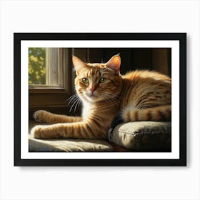 Cat By The Window Art Print