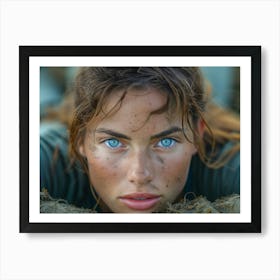 Woman With Blue Eyes Art Print