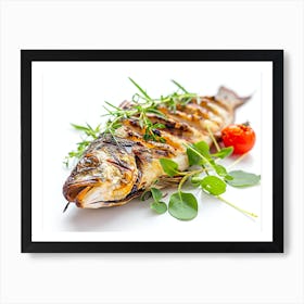 Grilled Fish With Herbs Art Print