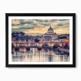 Sunset In Rome Art Print