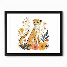 Little Floral Cheetah 5 Art Print