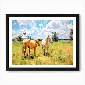 Horses Painting In Lexington Kentucky, Usa, Landscape 3 Art Print