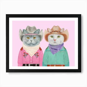 Cowboy Cats 3 Art Print