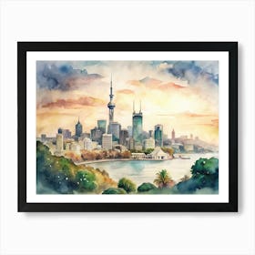 Auckland Skyline Art Print