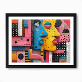 SynthGeo Shapes: A Cartoon Abstraction Abstract Painting 11 Art Print