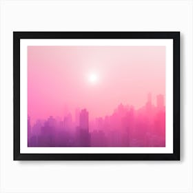 Pink City Skyline Art Print