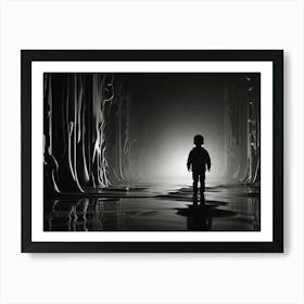 Boy In A Dark Forest Art Print