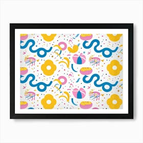 Abstract Geometric Vector Design Featuring A Seamless Pattern Of Tiny Swirling Shapes Including Tin Art Print