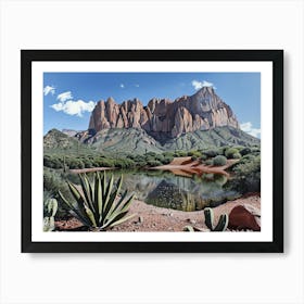 Cactus Pond Art Print