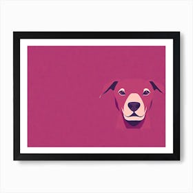 Dog Portrait On A Pink Background, colorful dog illustration, dog portrait, animal illustration, digital art, pet art, dog artwork, dog drawing, dog painting, dog wallpaper, dog background, dog lover gift, dog décor, dog poster, dog print, pet, dog, vector art, dog art, minimalistic dog art, minimalistic vector art Art Print