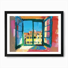 Lisbon From The Window View Painting 2 Art Print