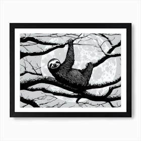 Hanging Around Sloth Art Print