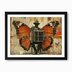 The Rebuff: Ornate Illusion in Contemporary Collage. Butterfly Accordion 1 Art Print