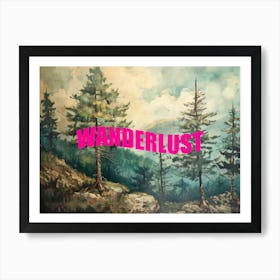  Pink Wanderlust Poster Vintage Retro Woods 4 Art Print