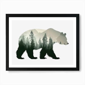 Animal Bear Forest Trees Nature Art Print