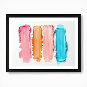 Colorful Paint Brushes Isolated On White Background Art Print