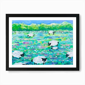 Sheep In The Meadow 2 Art Print