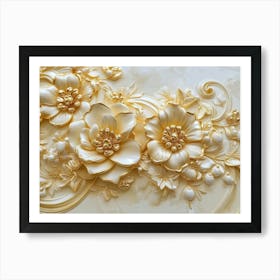 Gold Flowers 16 Art Print