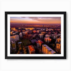 San Donato Milanese, Italy Cityscape at Sunset Fine Art Poster Print Art Print